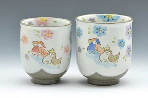 Amazon | 京焼 清水焼 組湯呑 夫婦湯呑み 2客セット 花おしどり UKH959